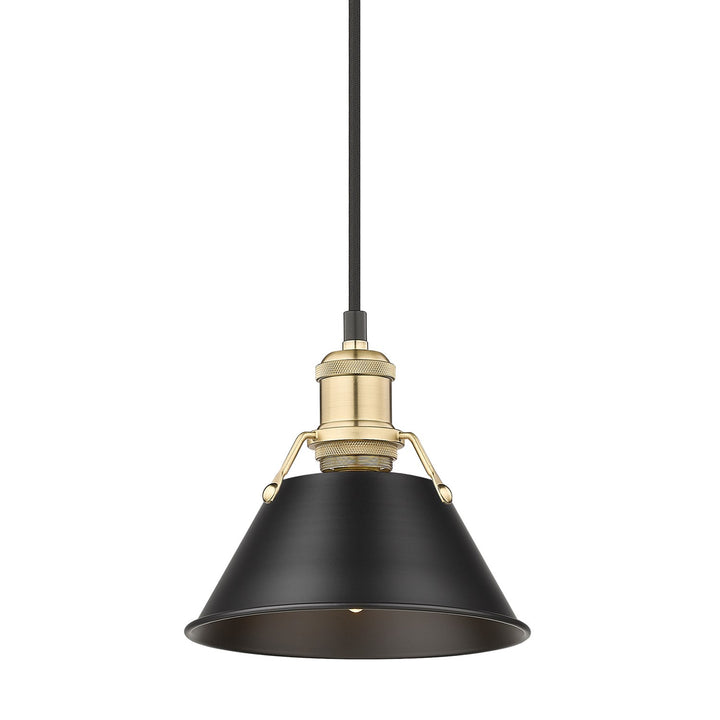 Bcb Small Pendant - 7" In Brushed Champagne Bronze With Matte Black Shade
