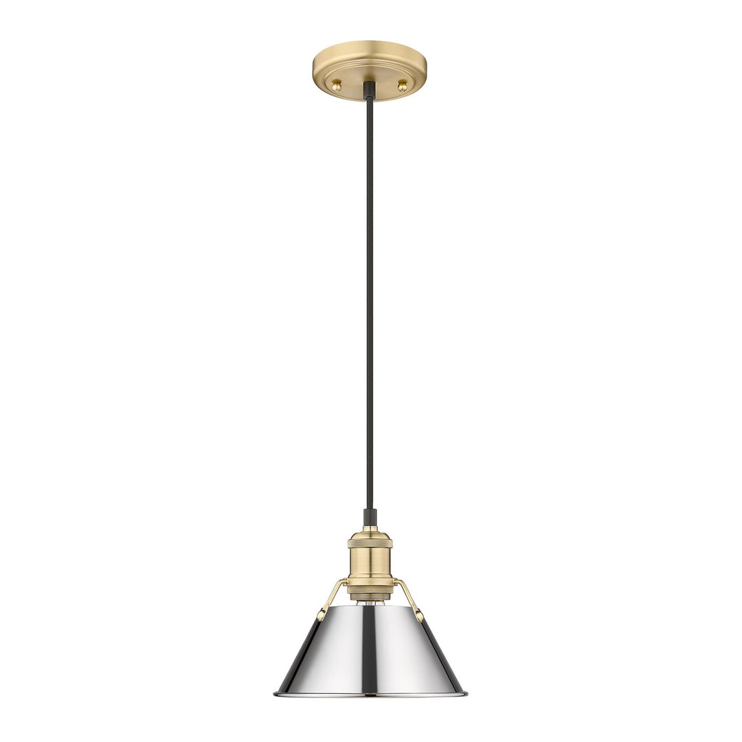 Bcb Small Pendant - 7" In Brushed Champagne Bronze With Chrome Shade by Golden