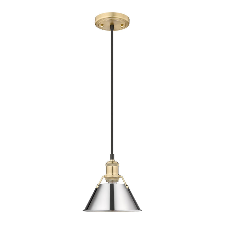 Bcb Small Pendant - 7" In Brushed Champagne Bronze With Chrome Shade by Golden
