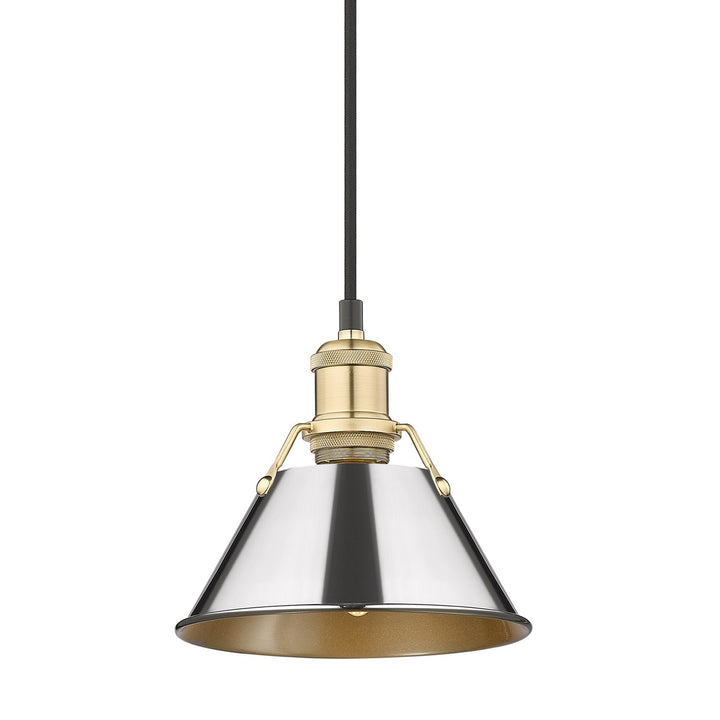Bcb Small Pendant - 7" In Brushed Champagne Bronze With Chrome Shade