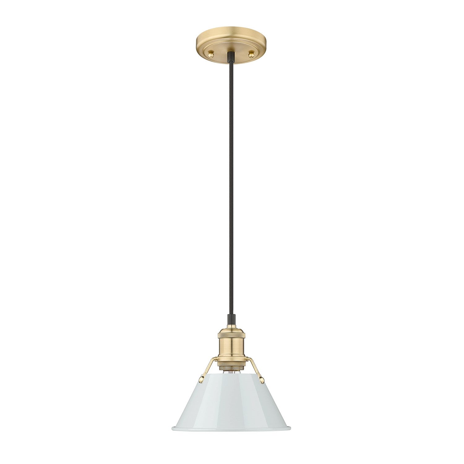 Bcb Small Pendant - 7" In Brushed Champagne Bronze With Dusky Blue Shade by Golden