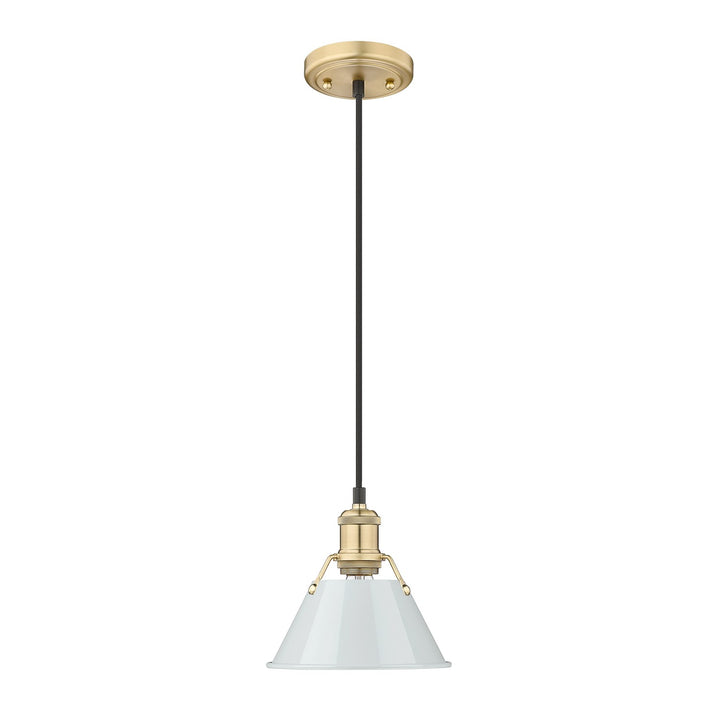 Bcb Small Pendant - 7" In Brushed Champagne Bronze With Dusky Blue Shade by Golden