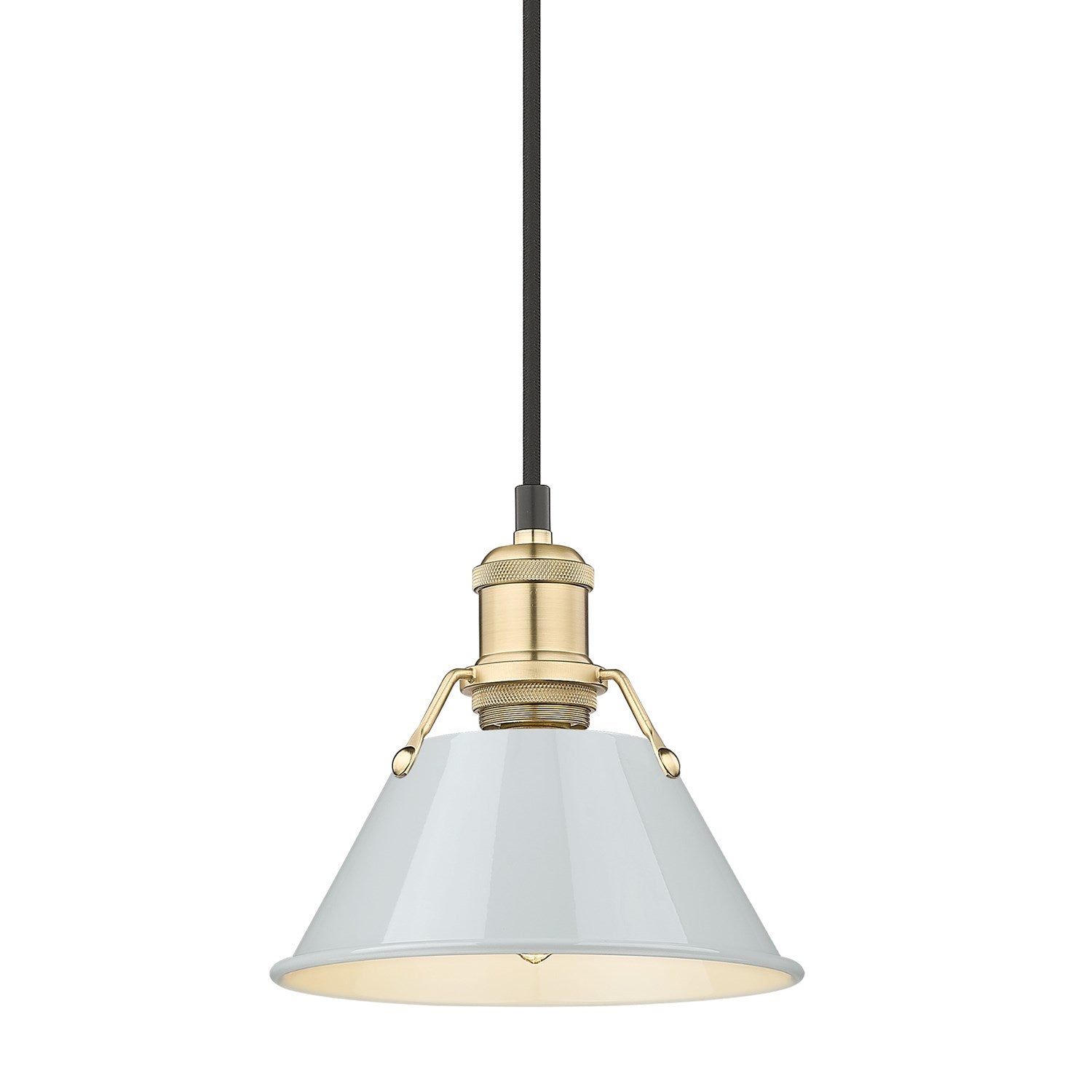 Bcb Small Pendant - 7" In Brushed Champagne Bronze With Dusky Blue Shade