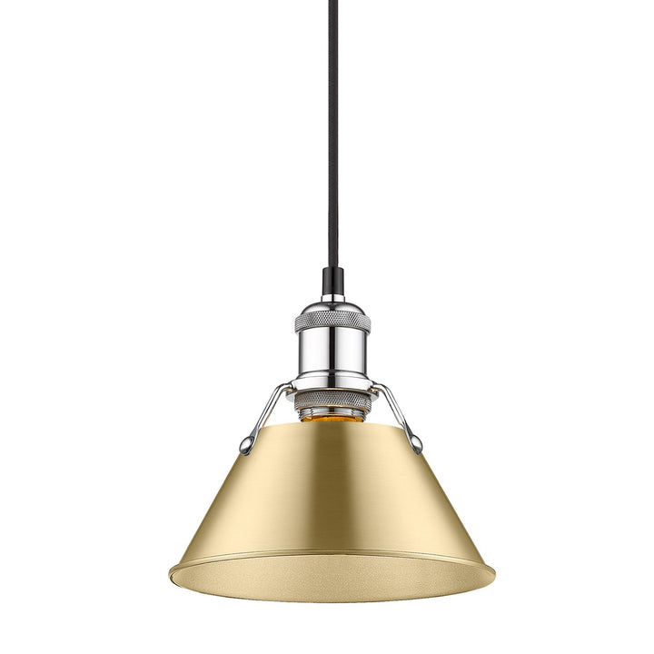 Ch Small Pendant - 7" In Chrome With Brushed Champagne Bronze Shade