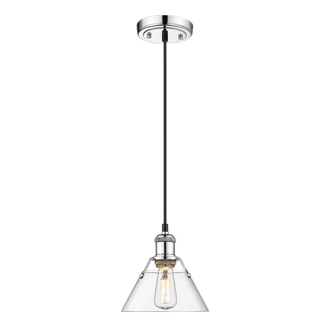 Ch Small Pendant - 7" In Chrome With Clear Glass by Golden