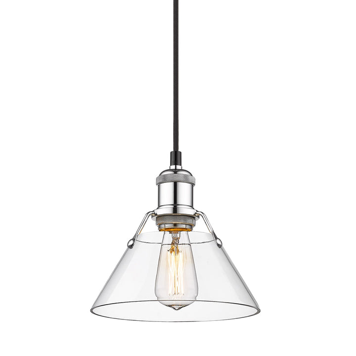 Ch Small Pendant - 7" In Chrome With Clear Glass