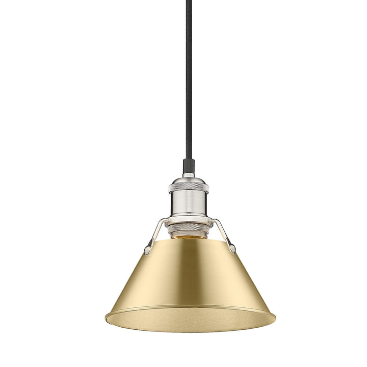Pw Small Pendant - 7" In Pewter With Brushed Champagne Bronze Shade