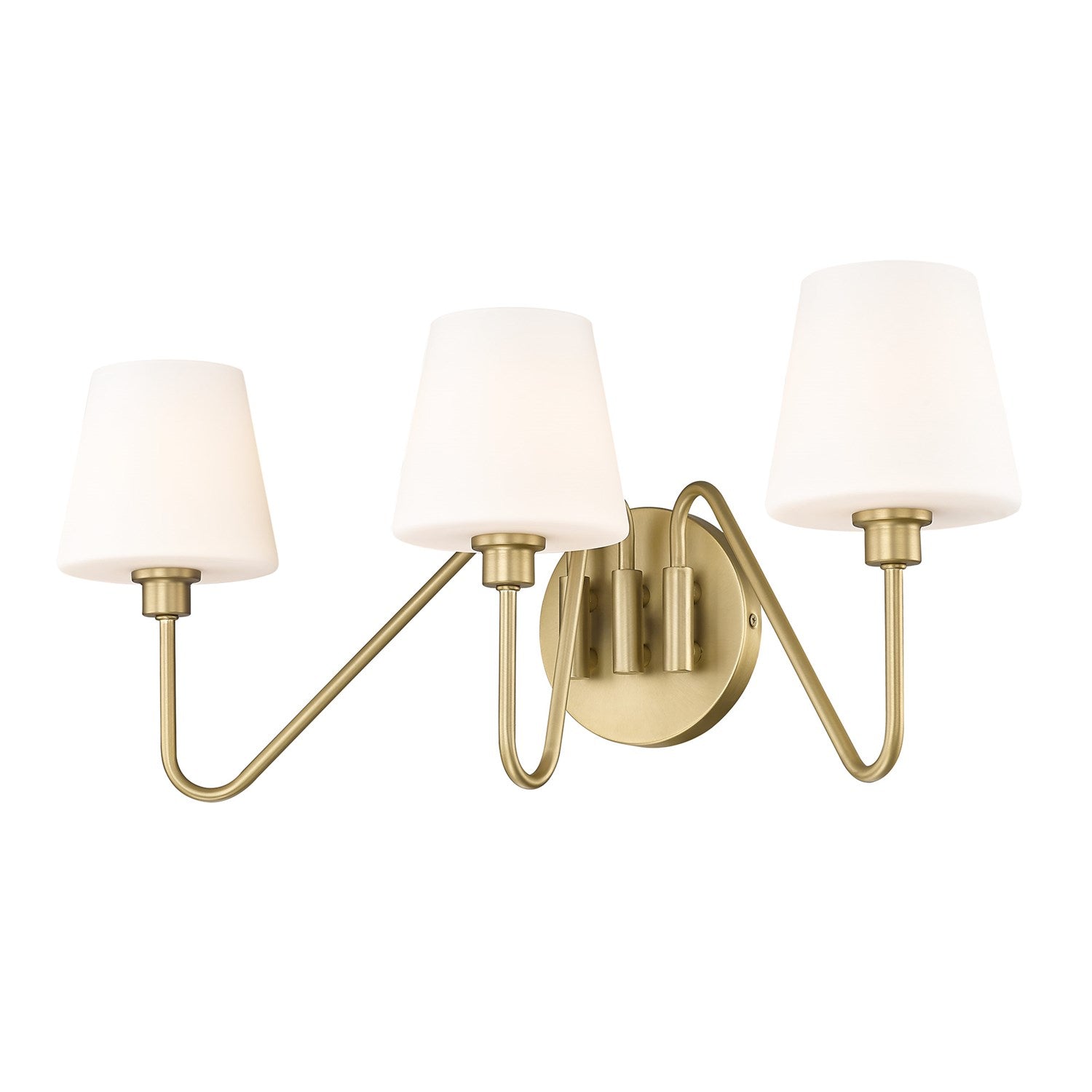 Bcb 3 Light Bath Vanity In Brushed Champagne Bronze With Opal Shade by Golden