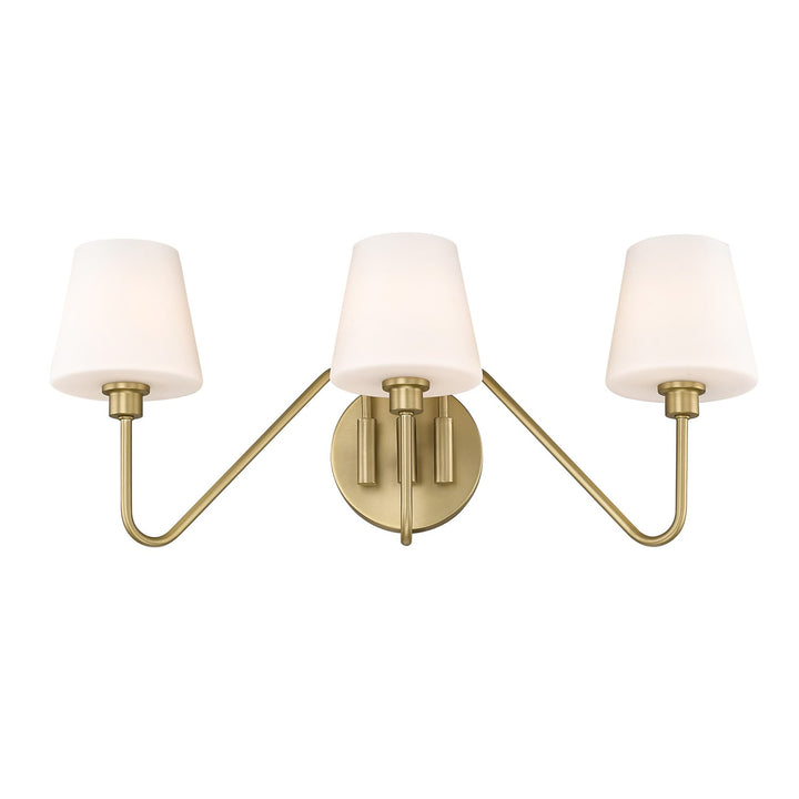 Bcb 3 Light Bath Vanity In Brushed Champagne Bronze With Opal Shade