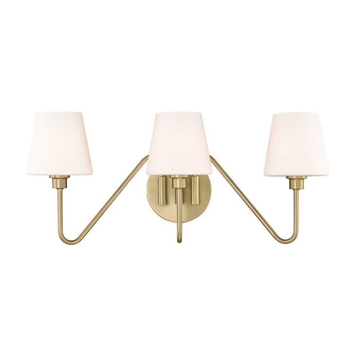 Bcb 3 Light Bath Vanity In Brushed Champagne Bronze With Opal Shade