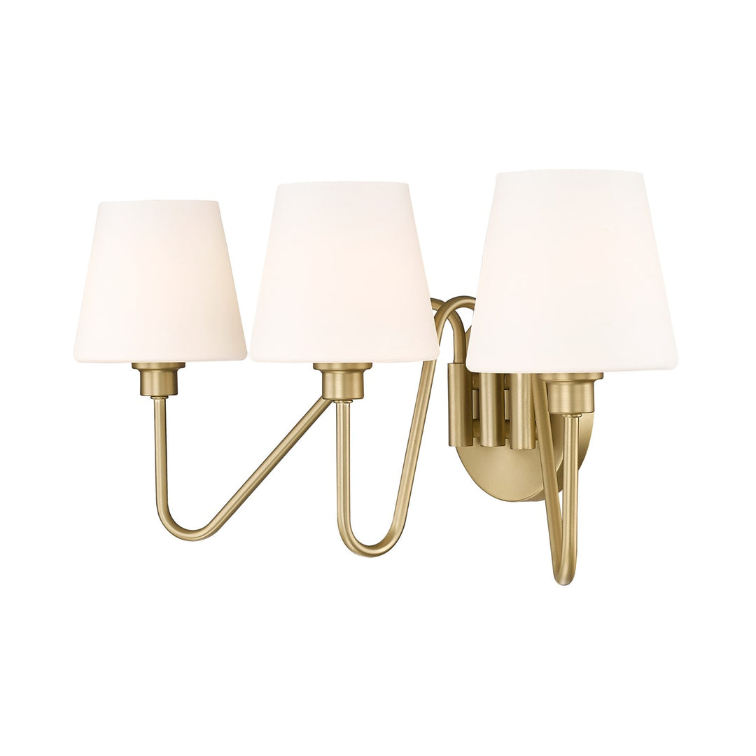 Bcb 3 Light Bath Vanity In Brushed Champagne Bronze With Opal Shade