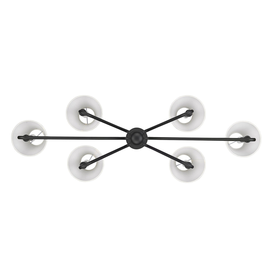 Linear Pendant In Natural Black With Ivory Linen Shade