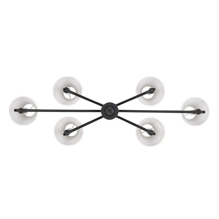 Linear Pendant In Natural Black With Ivory Linen Shade