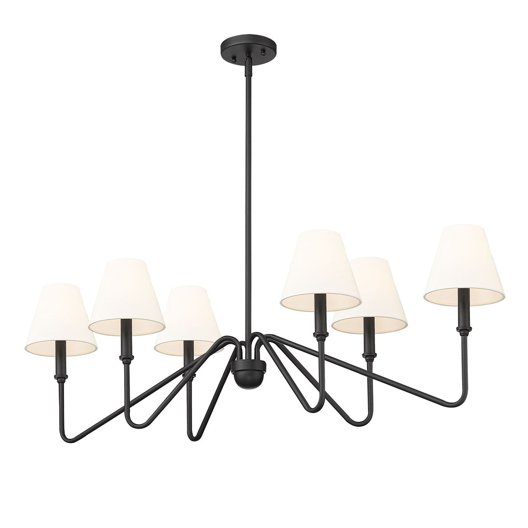 Linear Pendant In Natural Black With Ivory Linen Shade