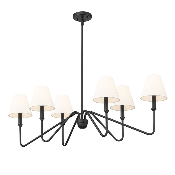Linear Pendant In Natural Black With Ivory Linen Shade