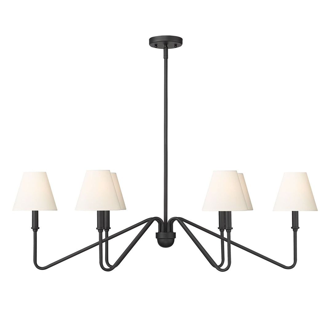 Linear Pendant In Natural Black With Ivory Linen Shade