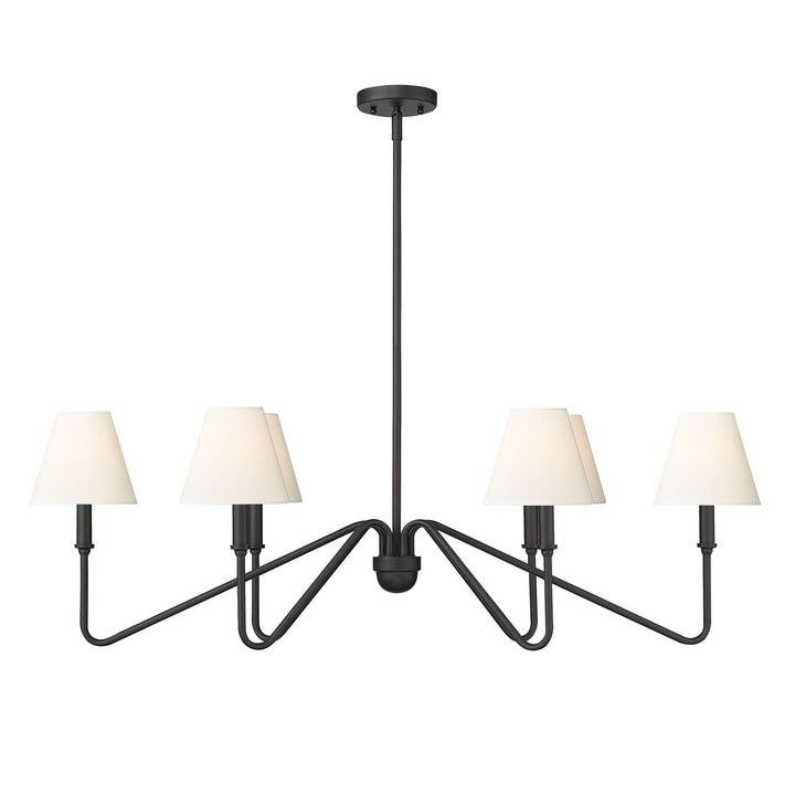 Linear Pendant In Natural Black With Ivory Linen Shade