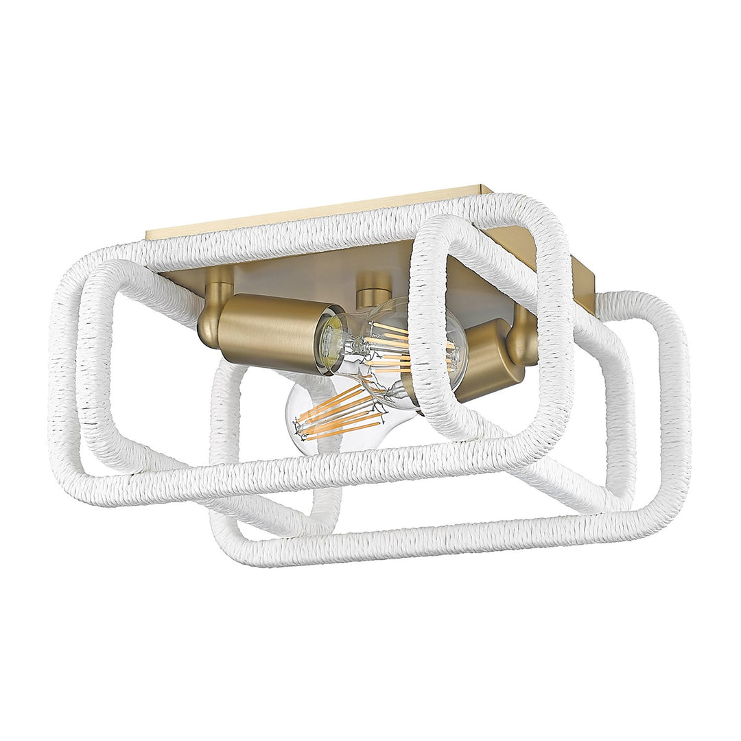 Bcb 2 Light Flush Mount In Brushed Champagne Bronze by Golden