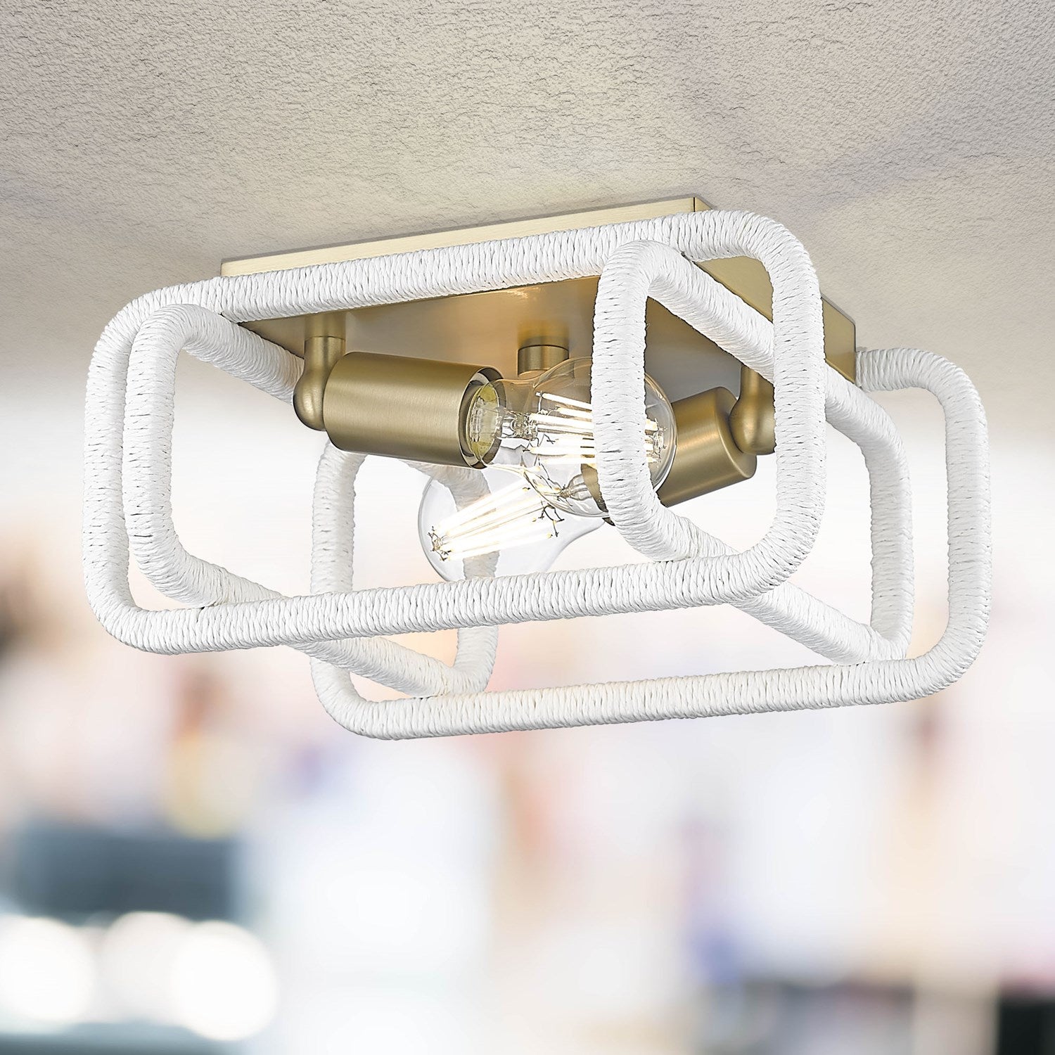 Bcb 2 Light Flush Mount In Brushed Champagne Bronze