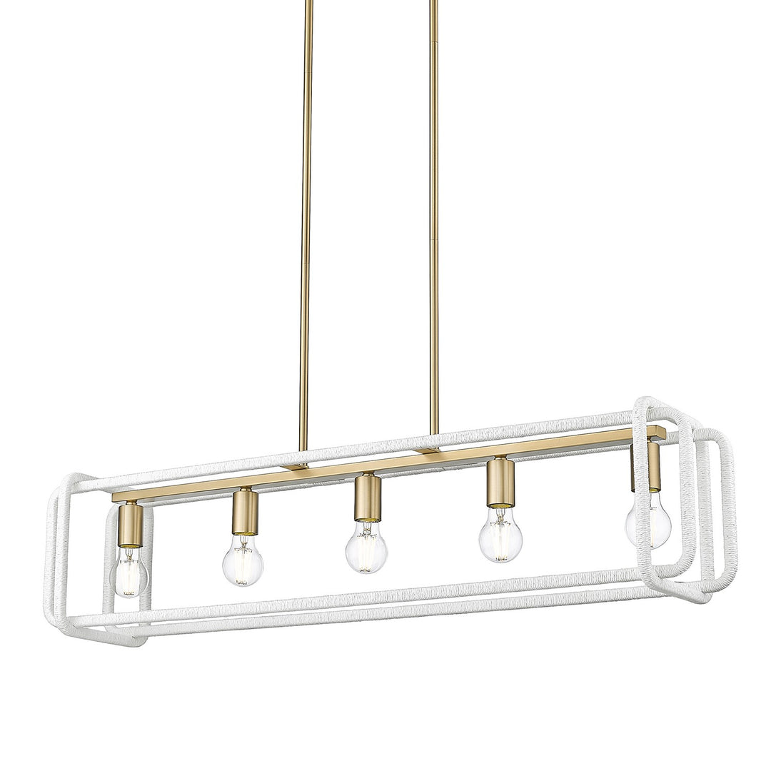 Linear Pendant In Brushed Champagne Bronze by Golden