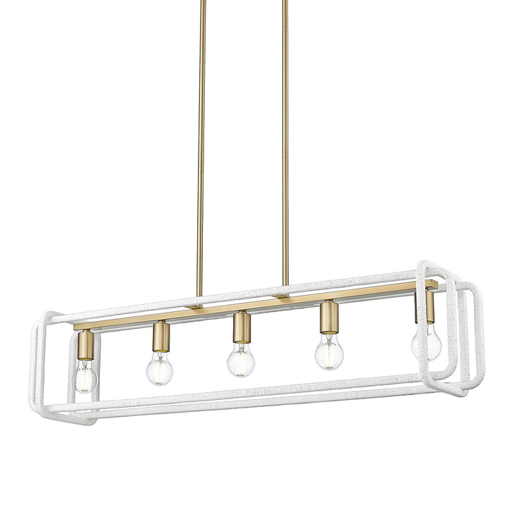 Linear Pendant In Brushed Champagne Bronze by Golden