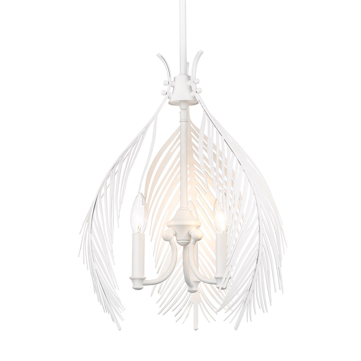 Wht 3 Light Pendant In Matte White by Golden
