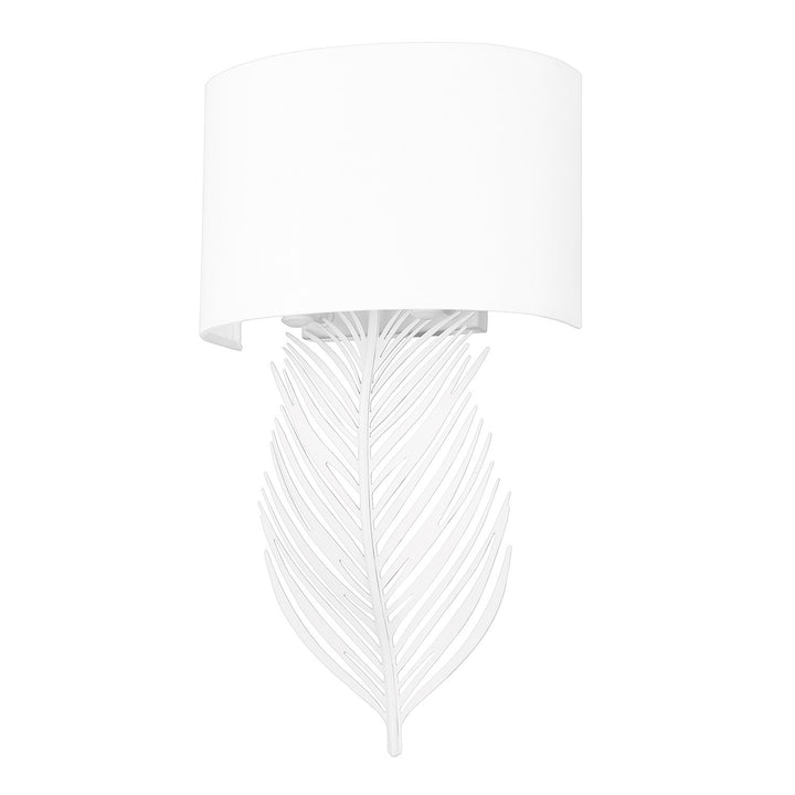 Wht 2 Light Wall Sconce In Matte White With Modern White Shade by Golden