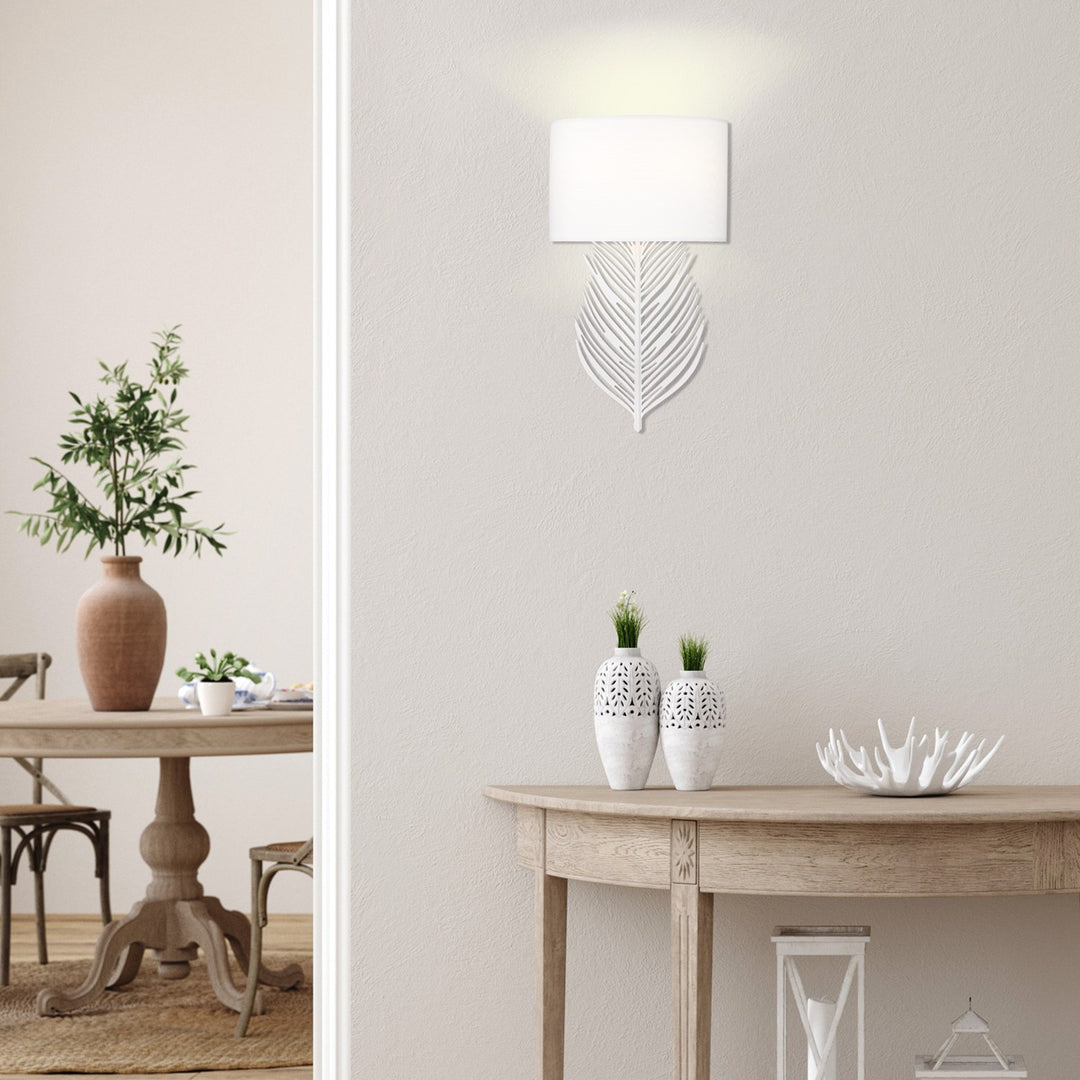 Wht 2 Light Wall Sconce In Matte White With Modern White Shade