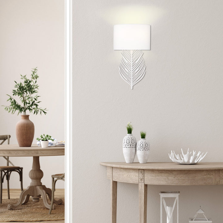 Wht 2 Light Wall Sconce In Matte White With Modern White Shade