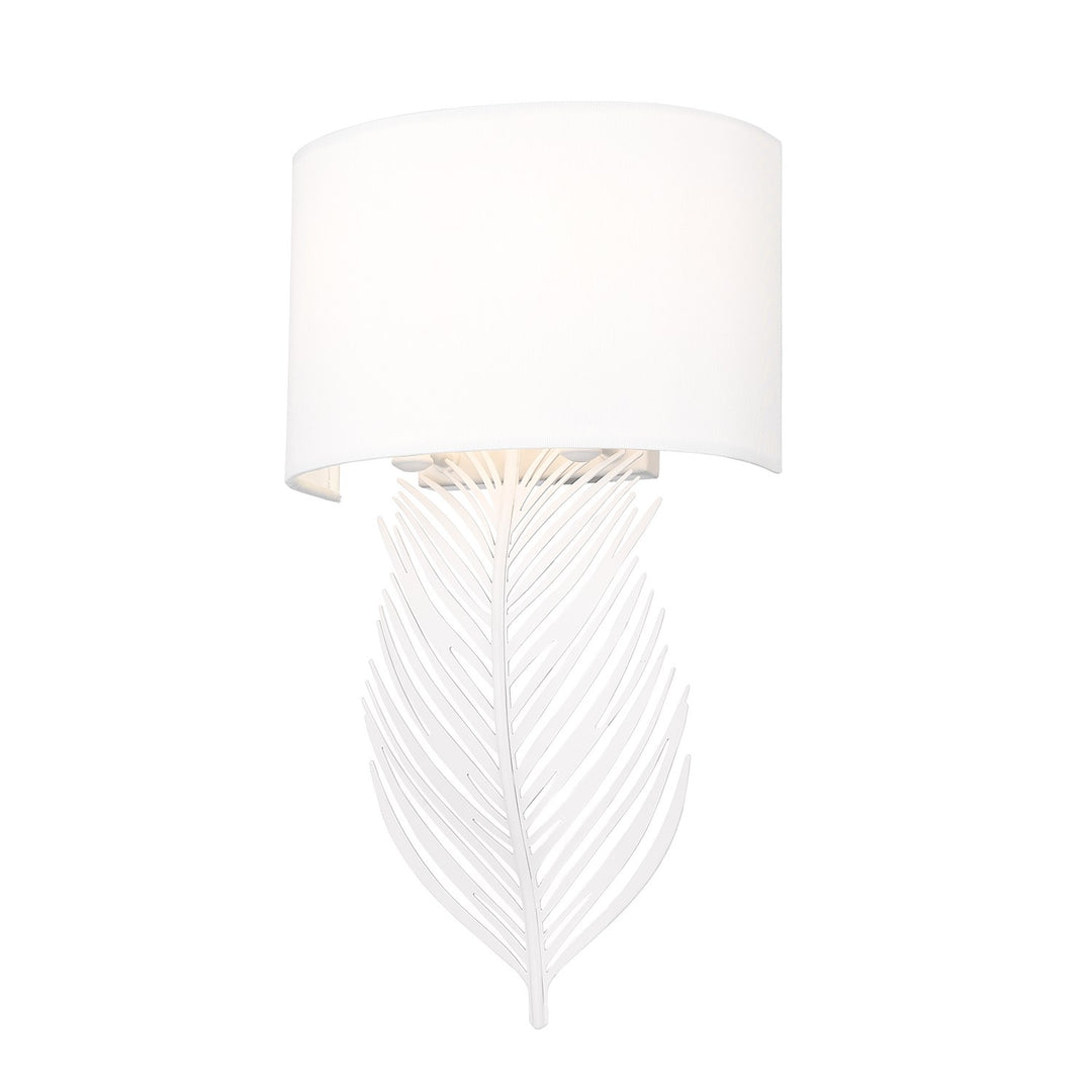 Wht 2 Light Wall Sconce In Matte White With Modern White Shade