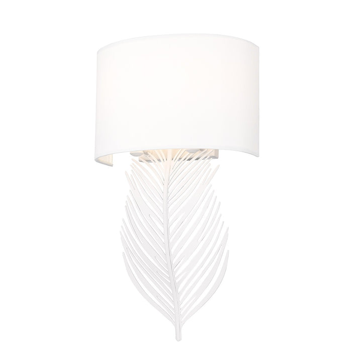 Wht 2 Light Wall Sconce In Matte White With Modern White Shade