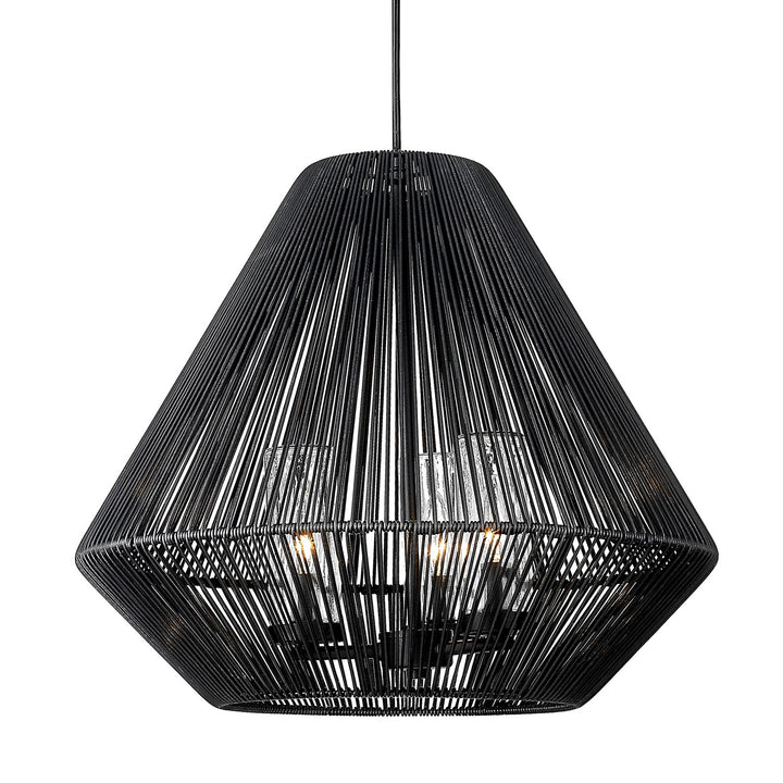 3 Light Pendant - Outdoor In Natural Black With Matte Black Shade