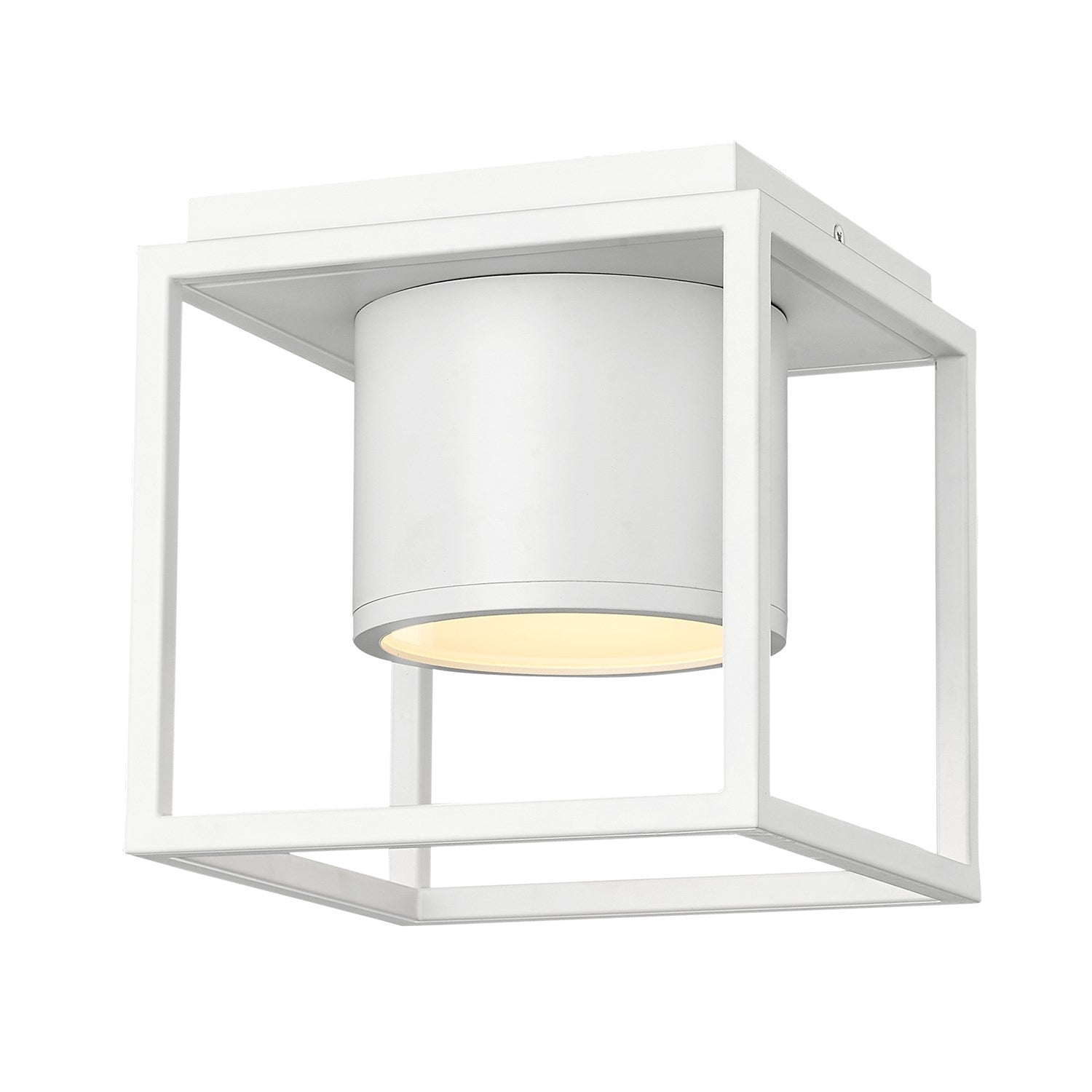 Wht Flush Mount - 7" In Matte White With Matte White Shade by Golden