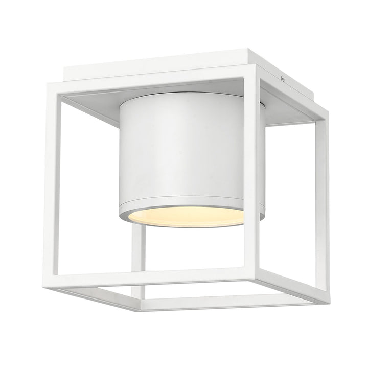 Wht Flush Mount - 7" In Matte White With Matte White Shade by Golden