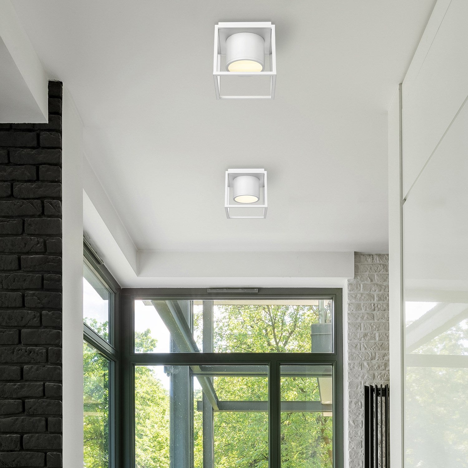 Wht Flush Mount - 7" In Matte White With Matte White Shade