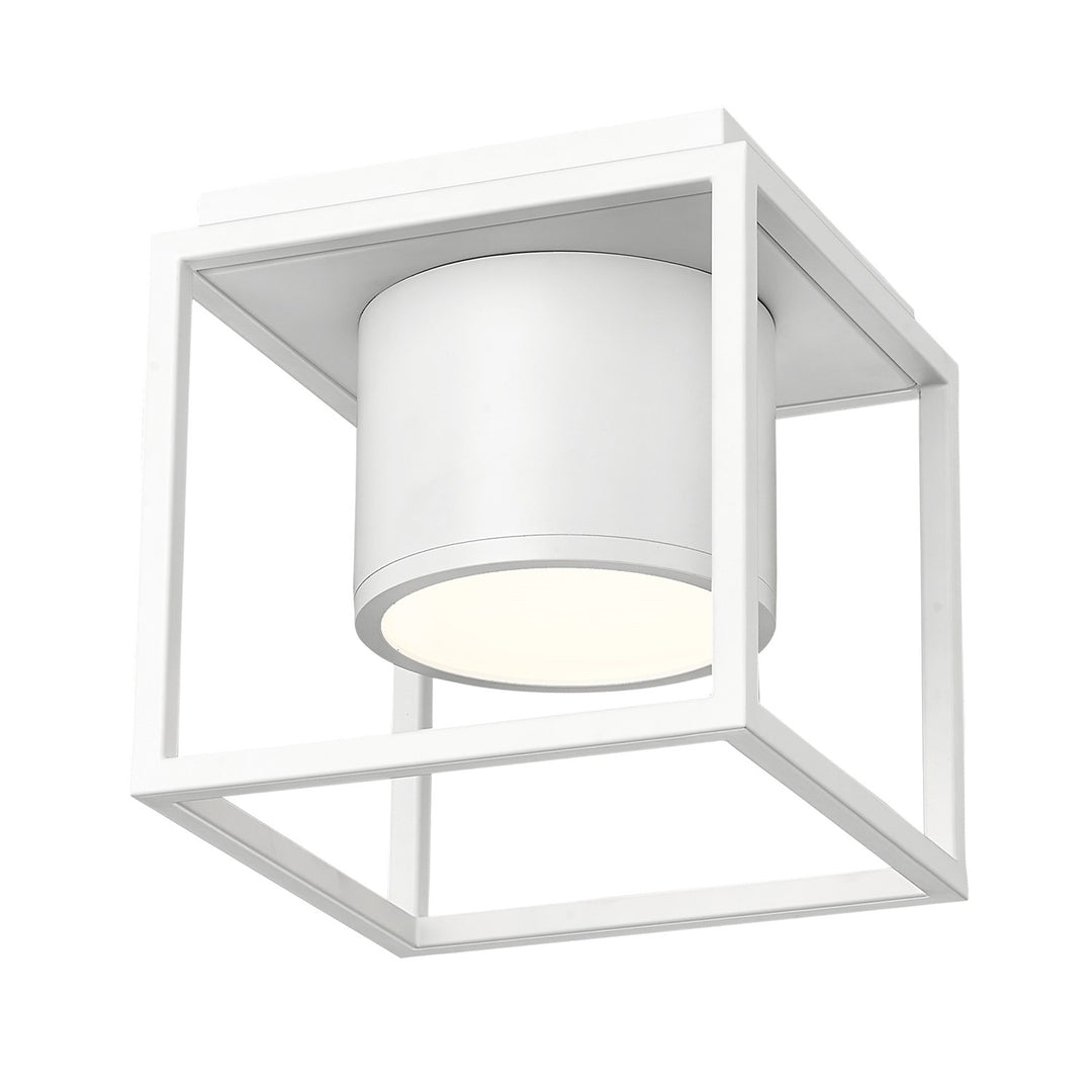 Wht Flush Mount - 7" In Matte White With Matte White Shade