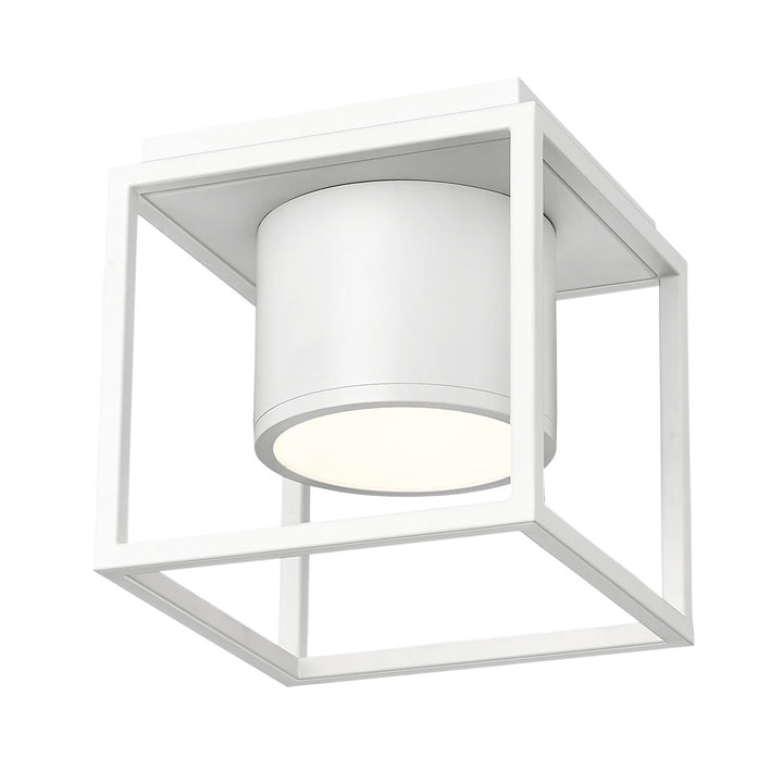 Wht Flush Mount - 7" In Matte White With Matte White Shade
