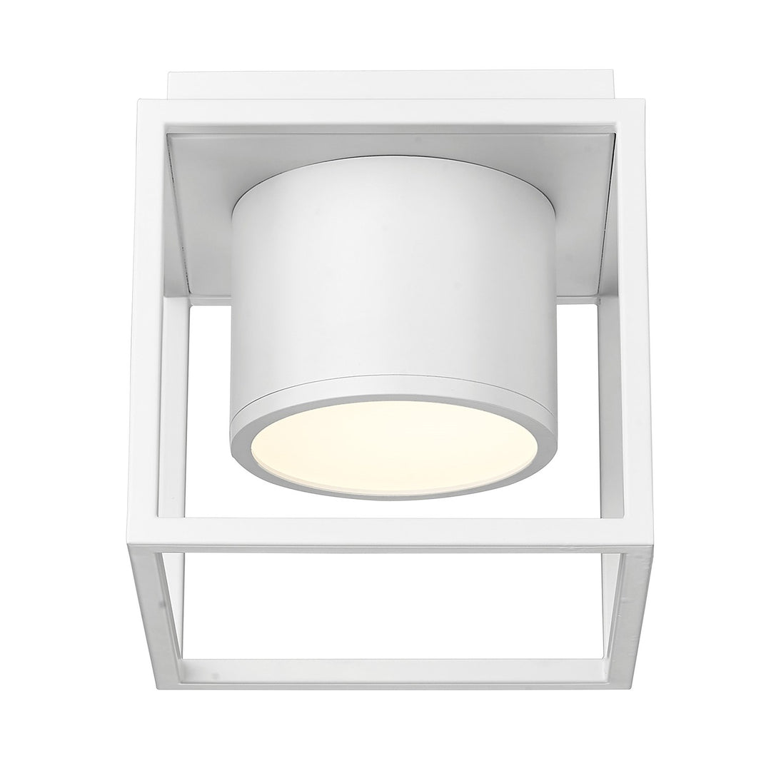 Wht Flush Mount - 7" In Matte White With Matte White Shade