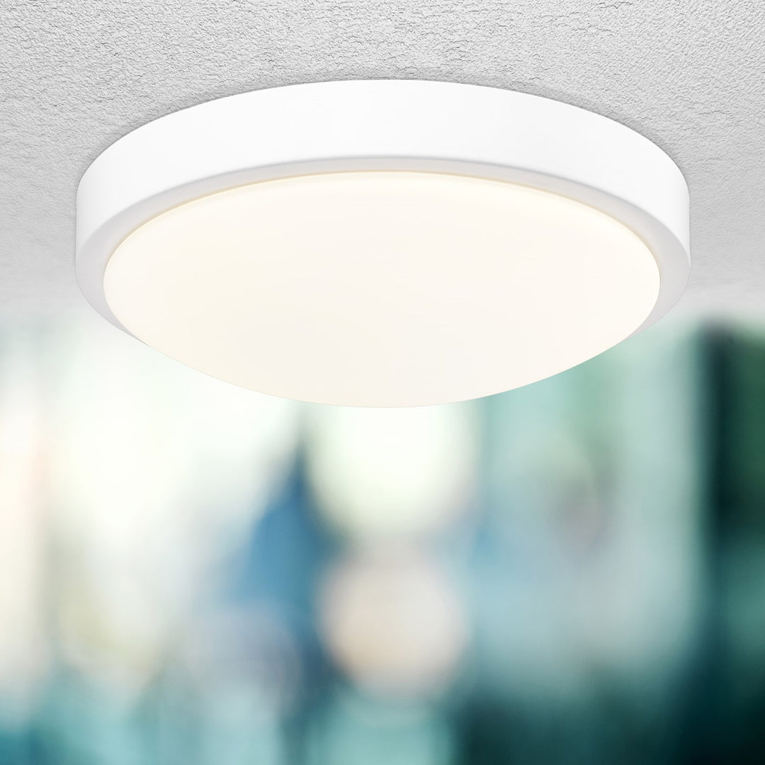 Gabi Wht Flush Mount In Matte White With Opal Shade