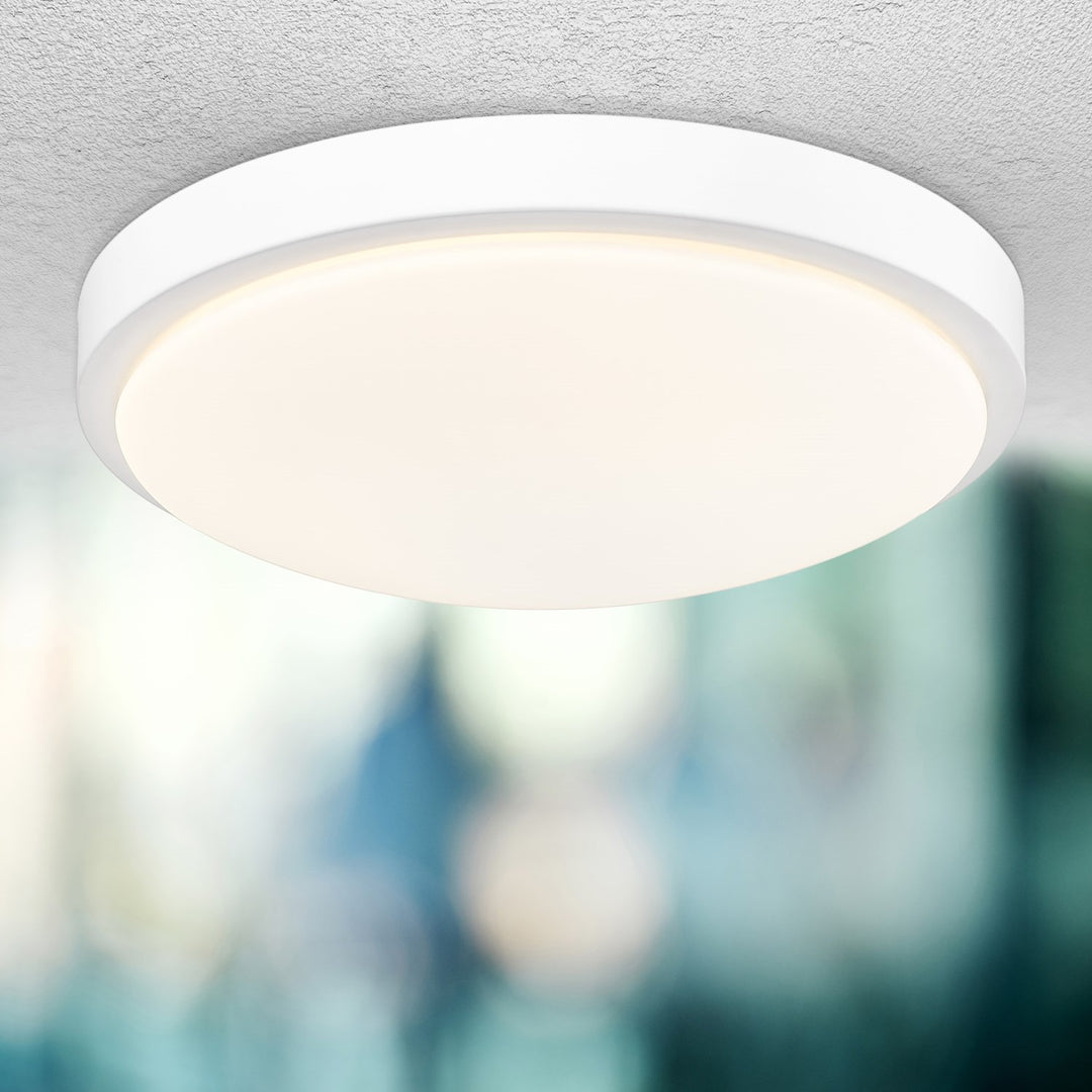 Gabi Wht Flush Mount In Matte White With Opal Shade