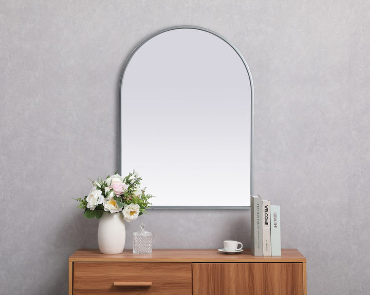 Metal Frame Arch Mirror 22X30 Inch In Silver