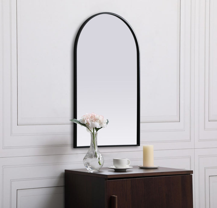 Metal Frame Arch Mirror 22X36 Inch In Black