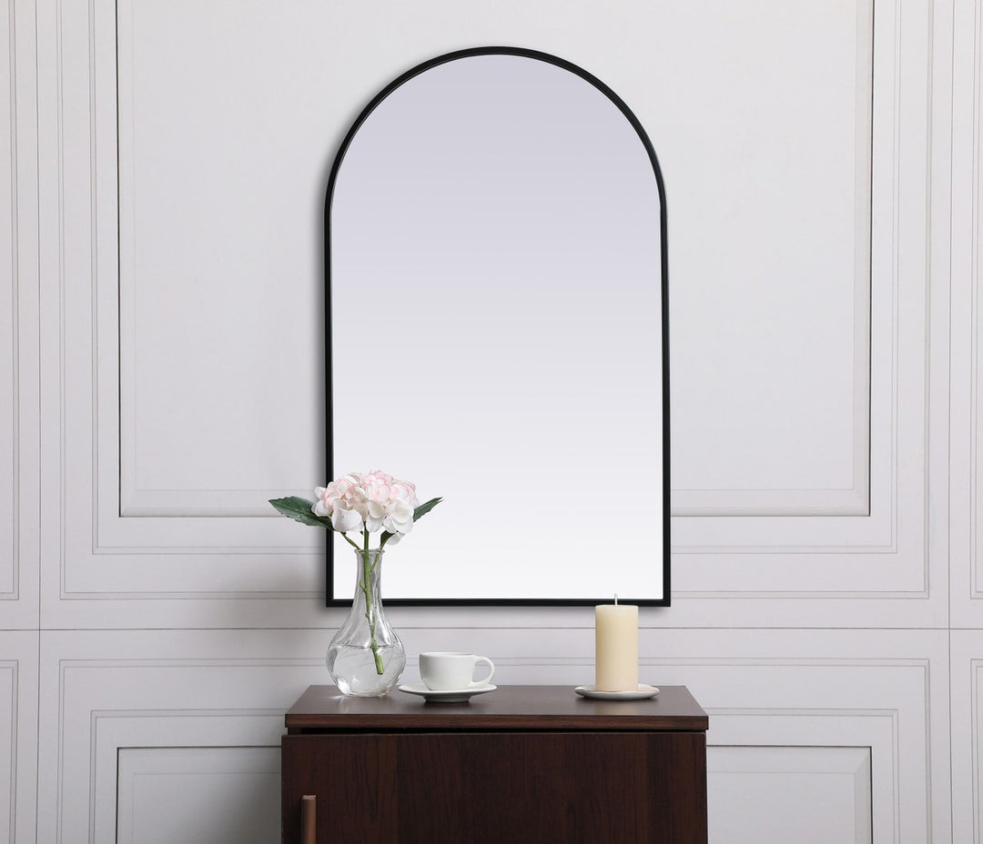 Metal Frame Arch Mirror 22X36 Inch In Black