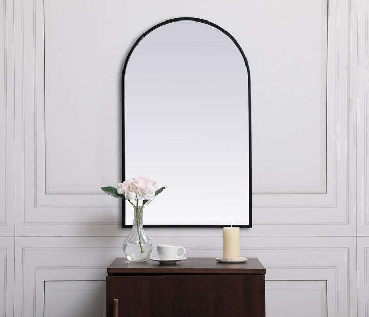 Metal Frame Arch Mirror 22X36 Inch In Black