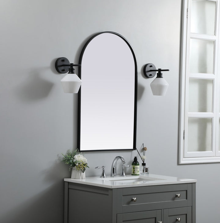 Metal Frame Arch Mirror 22X36 Inch In Black