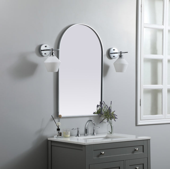 Metal Frame Arch Mirror 22X36 Inch In Silver