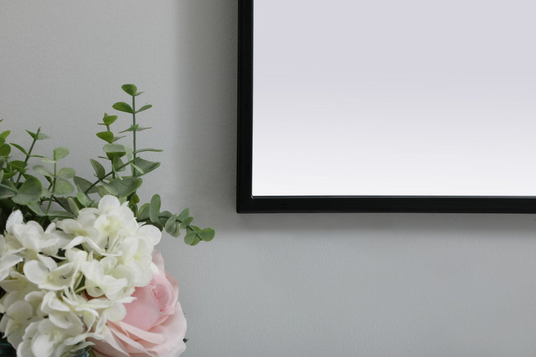 Metal Frame Arch Mirror 24X30 Inch In Black