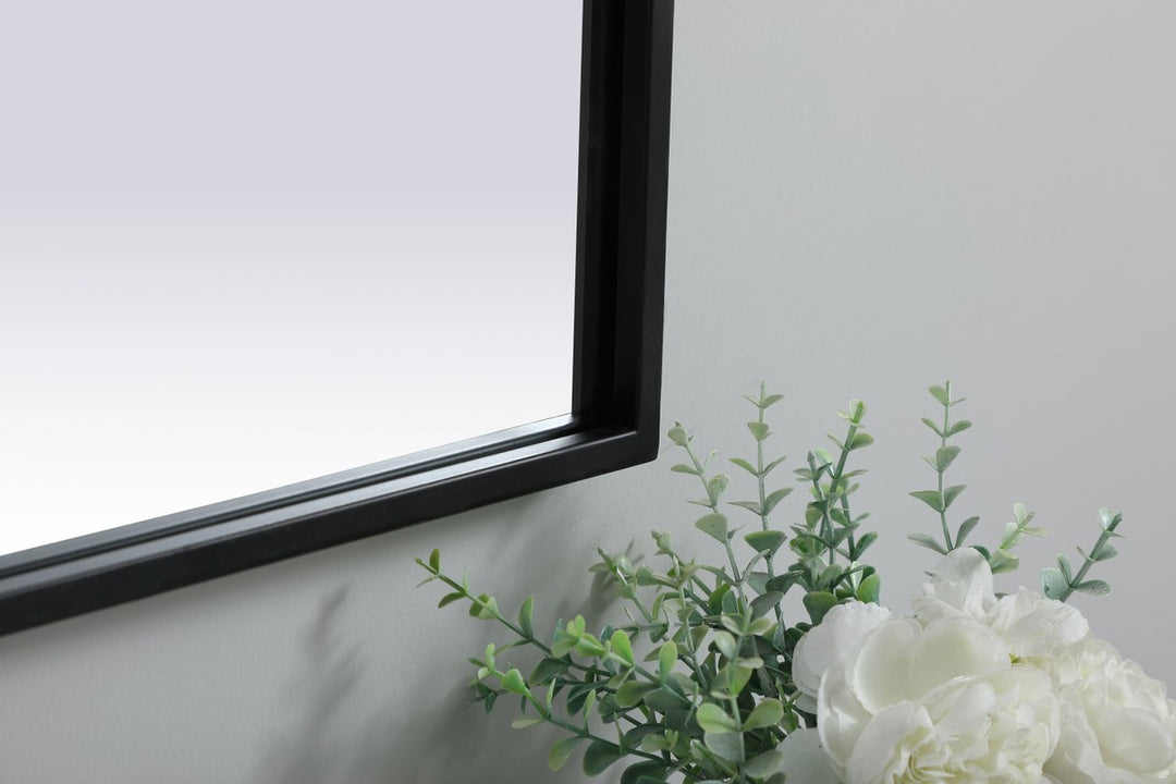Metal Frame Arch Mirror 24X36 Inch In Black