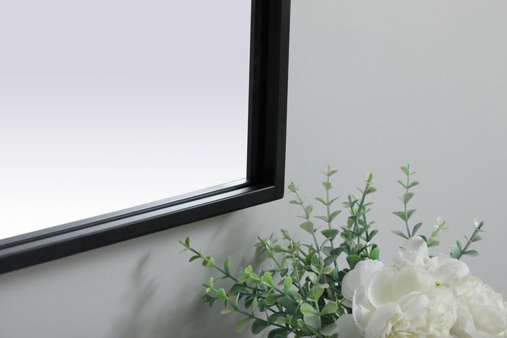 Metal Frame Arch Mirror 24X36 Inch In Black