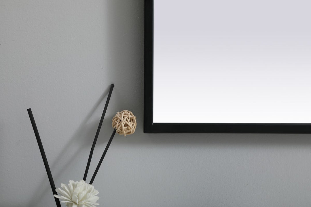 Metal Frame Arch Mirror 24X36 Inch In Black